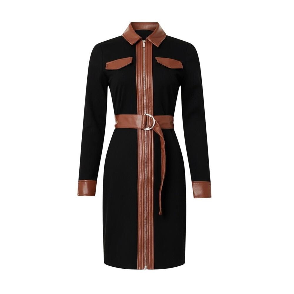 Derek Lam 10 Crosby x RTR Women's Preloved Tie Waist Dress Black Ponte Size 40